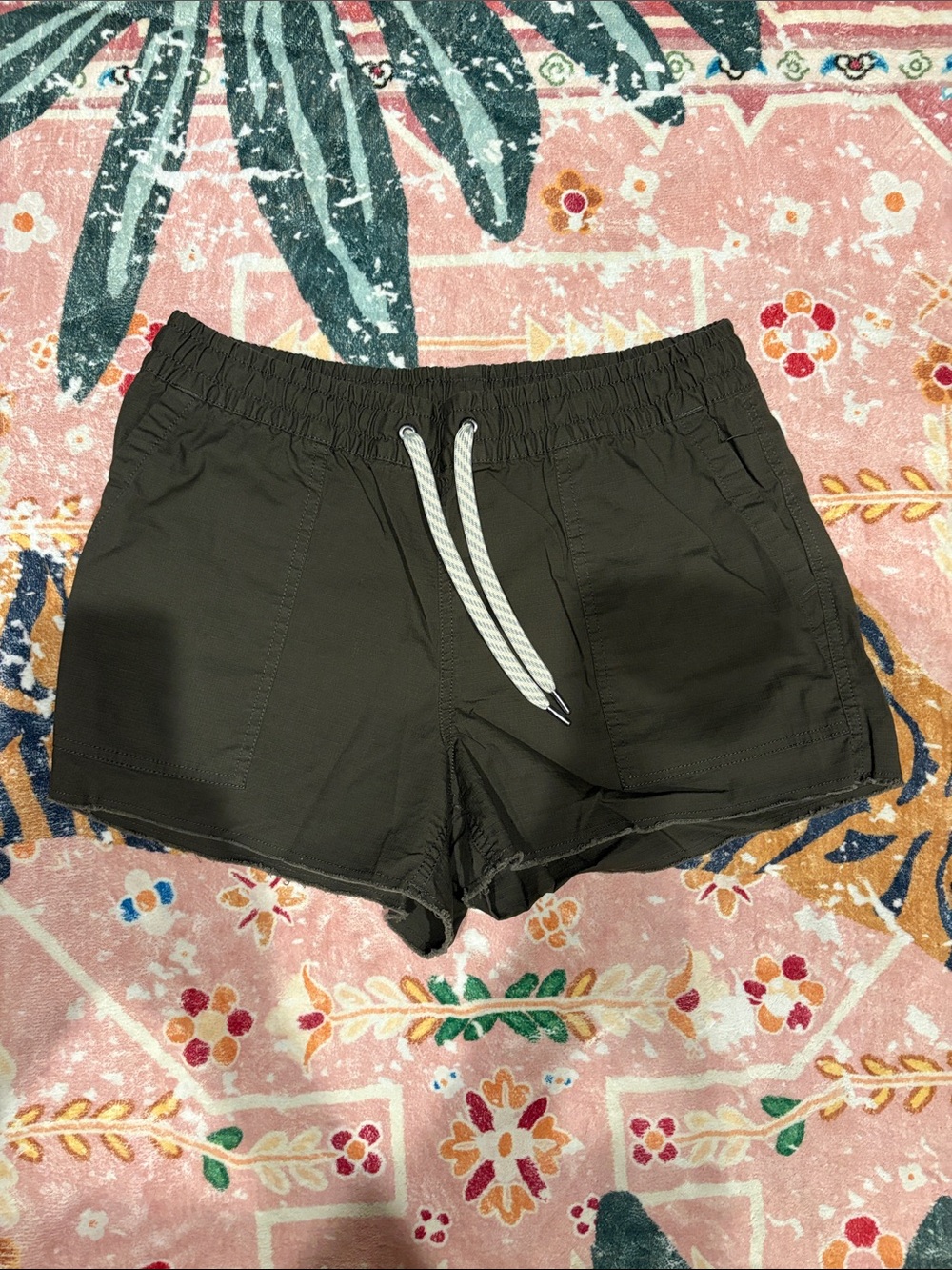 Vuori Olive Green Drawstring Athletic Shorts